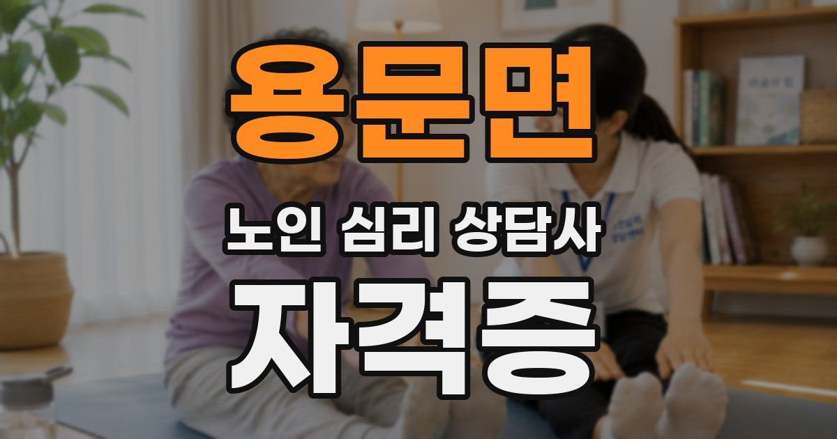 용문면 노인 심리 상담사 자격증