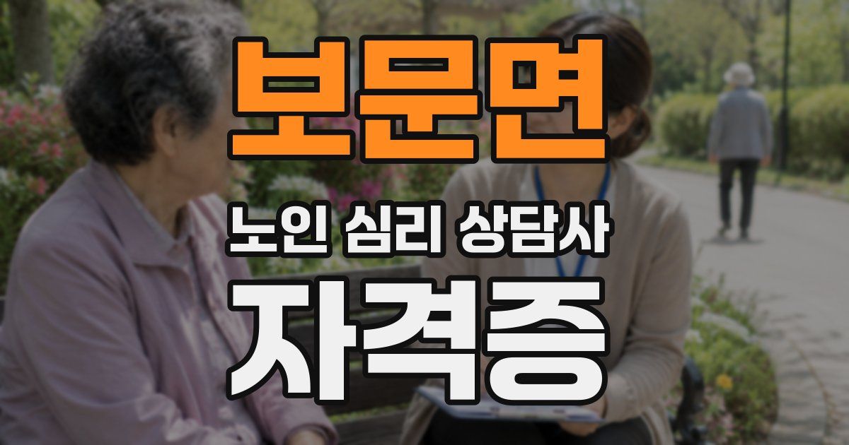 보문면 노인 심리 상담사 자격증