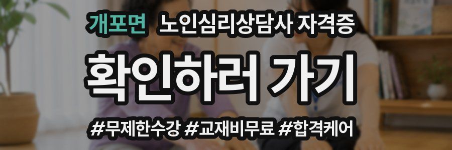 개포면 노인 심리 상담사 자격증