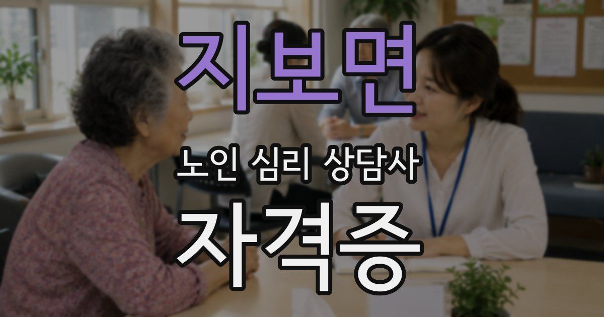 지보면 노인 심리 상담사 자격증