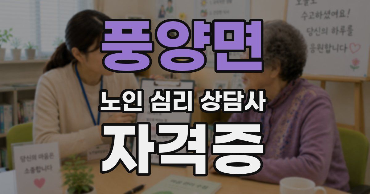 풍양면 노인 심리 상담사 자격증