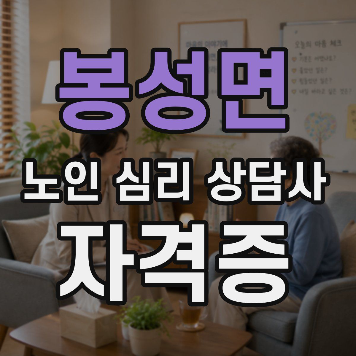 봉성면 노인 심리 상담사 자격증