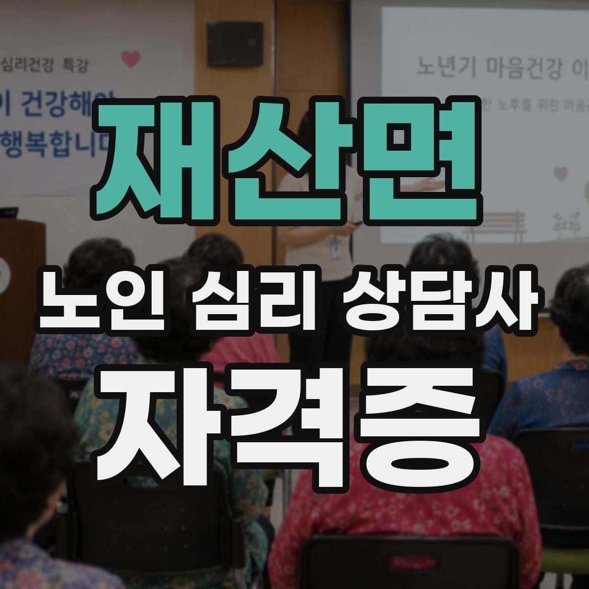 재산면 노인 심리 상담사 자격증