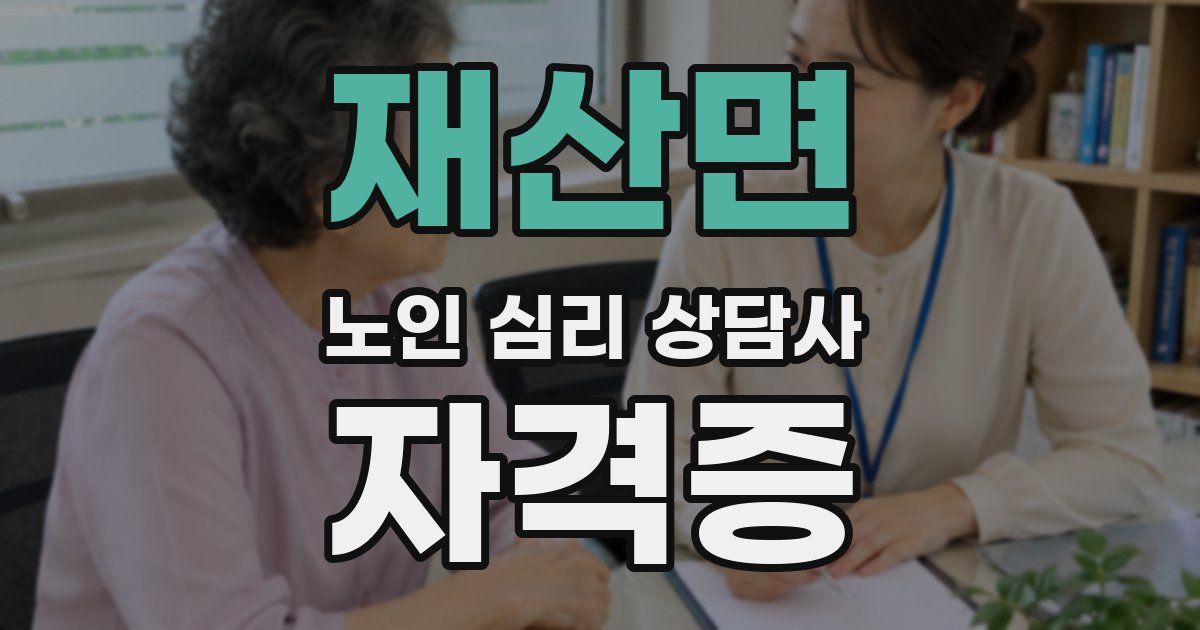 재산면 노인 심리 상담사 자격증