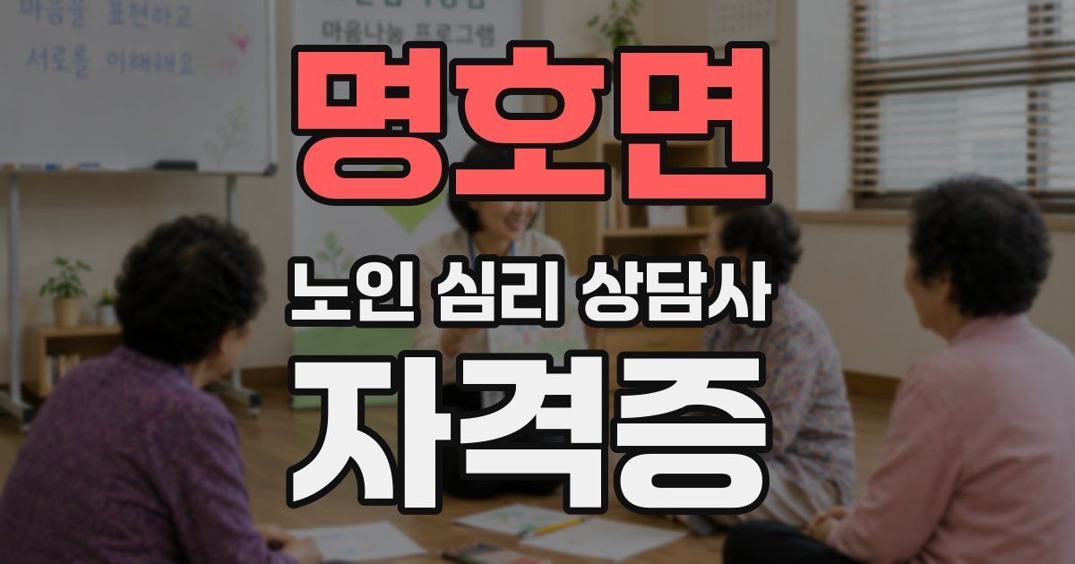 명호면 노인 심리 상담사 자격증