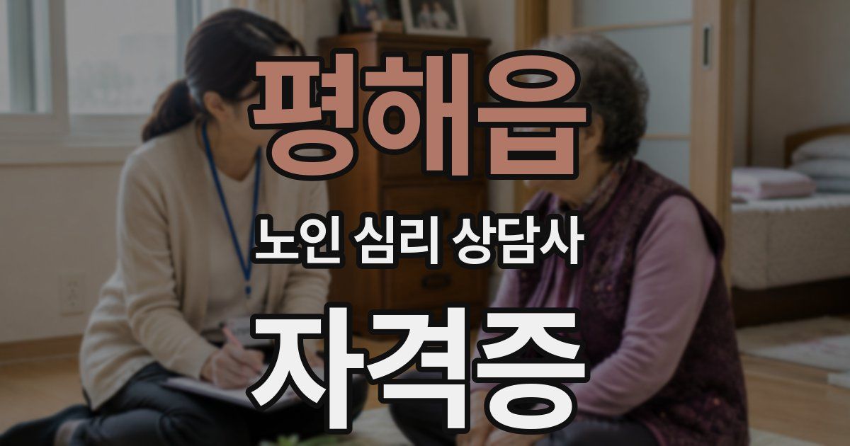 평해읍 노인 심리 상담사 자격증