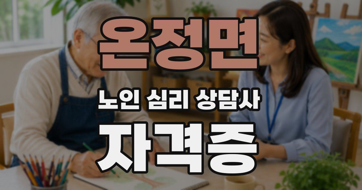 온정면 노인 심리 상담사 자격증