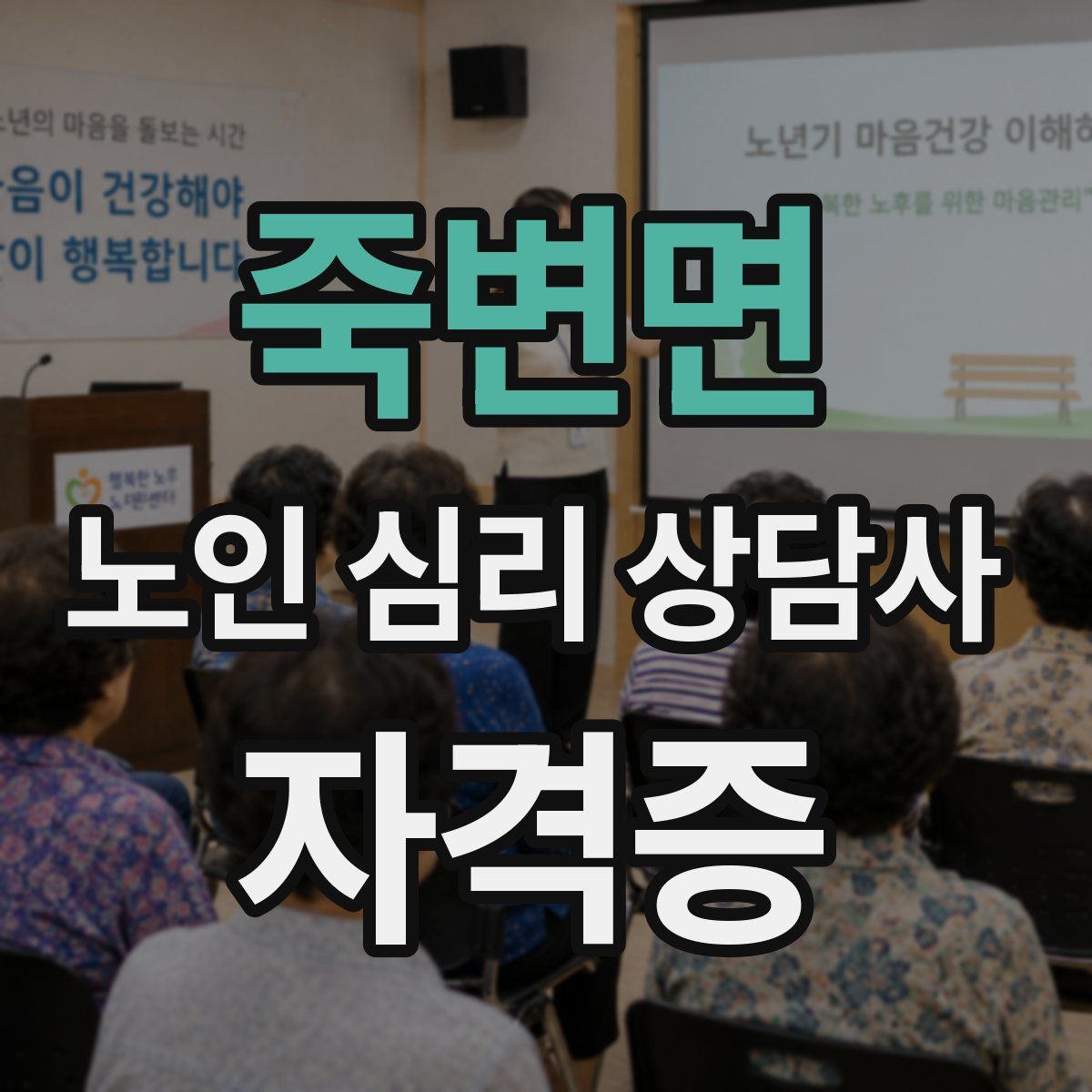 죽변면 노인 심리 상담사 자격증