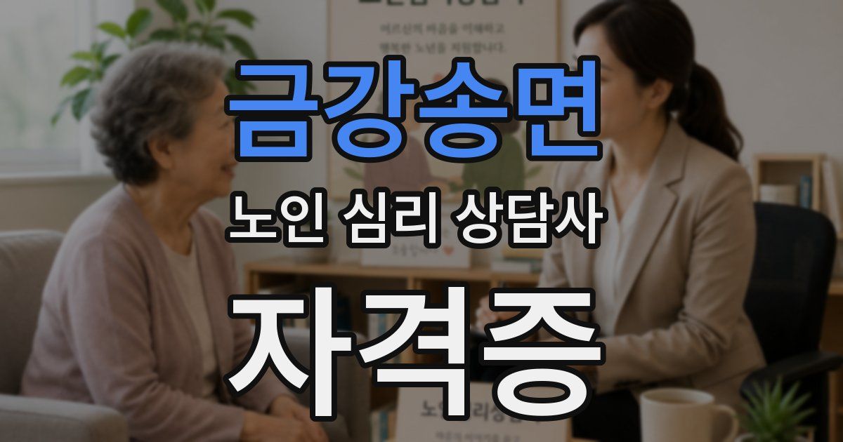 금강송면 노인 심리 상담사 자격증