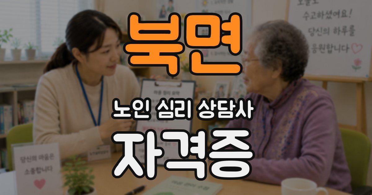 북면 노인 심리 상담사 자격증