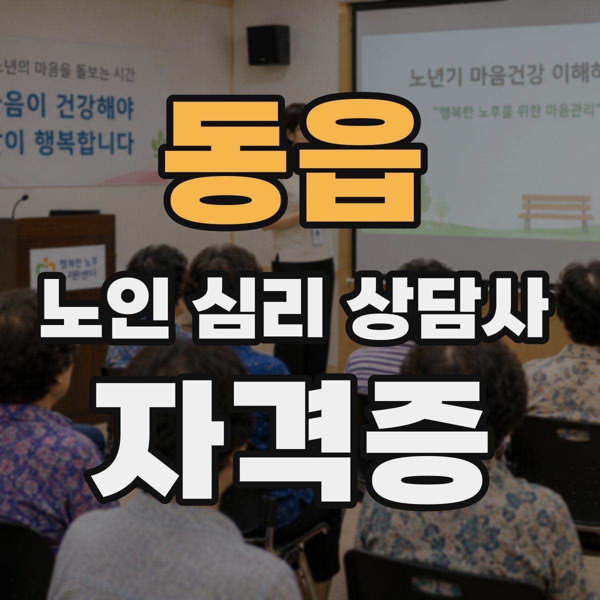 동읍 노인 심리 상담사 자격증