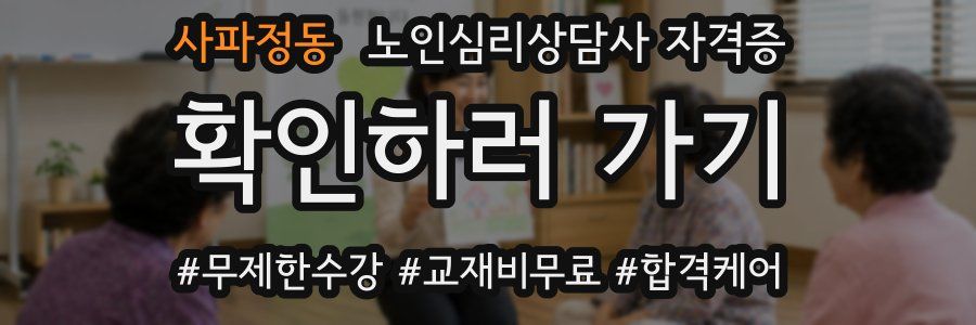 사파정동 노인 심리 상담사 자격증