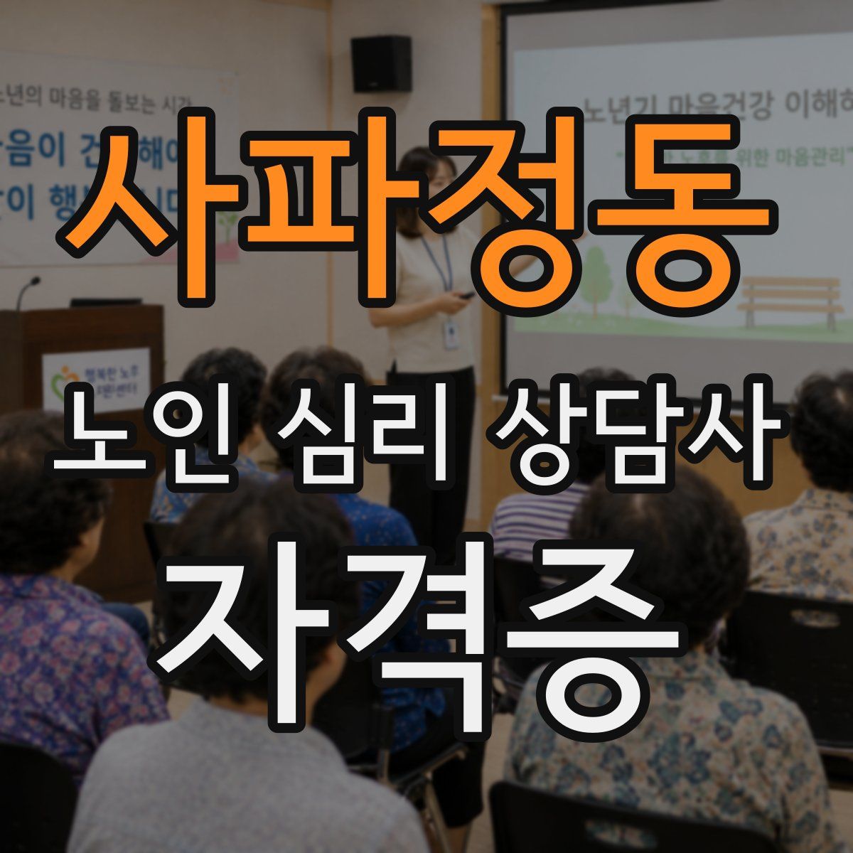 사파정동 노인 심리 상담사 자격증
