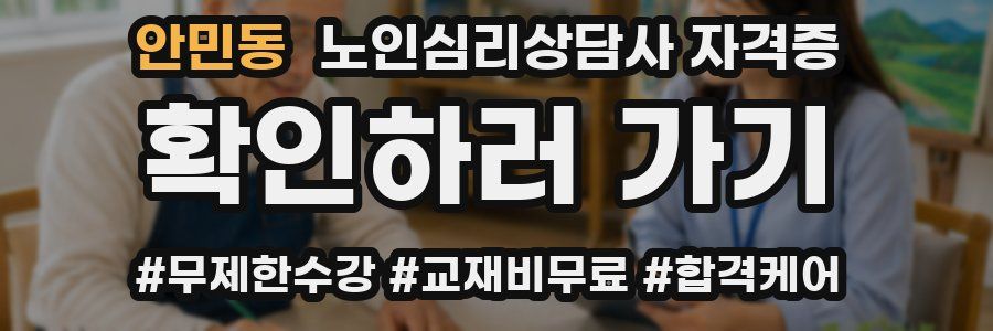 안민동 노인 심리 상담사 자격증