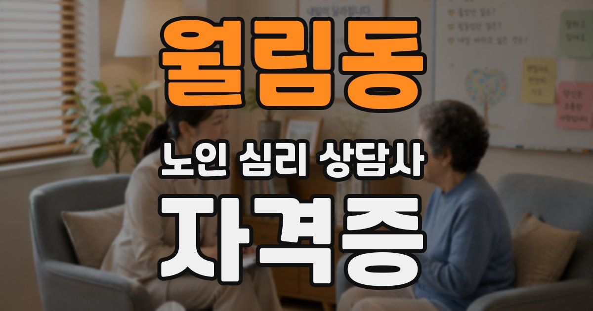 월림동 노인 심리 상담사 자격증