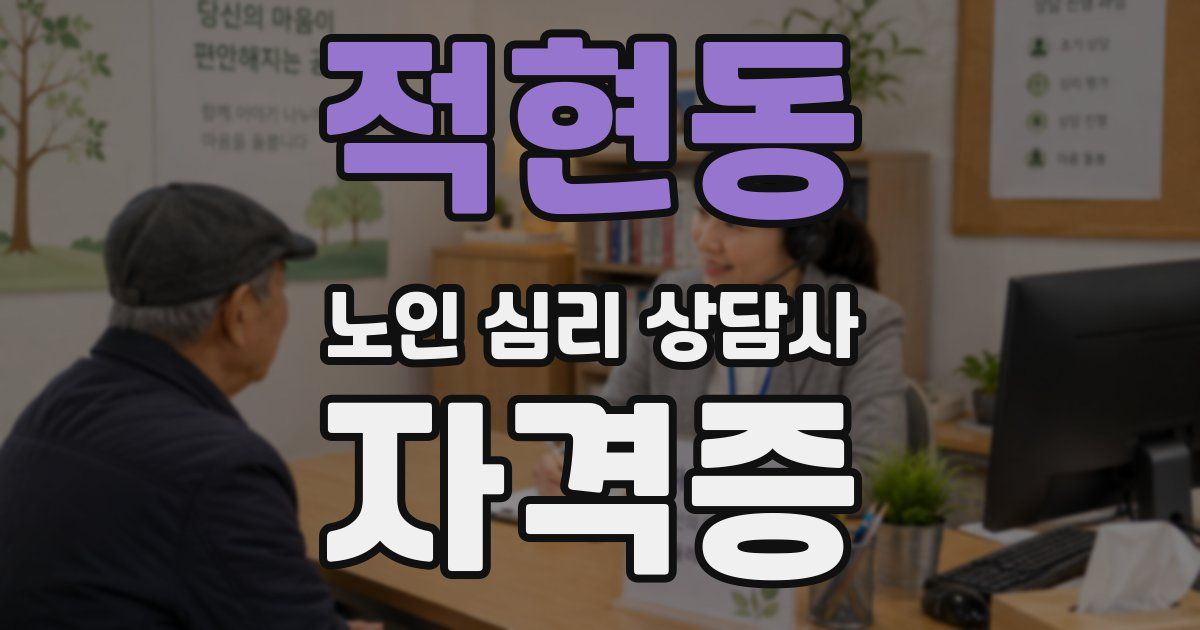 적현동 노인 심리 상담사 자격증