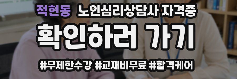 적현동 노인 심리 상담사 자격증