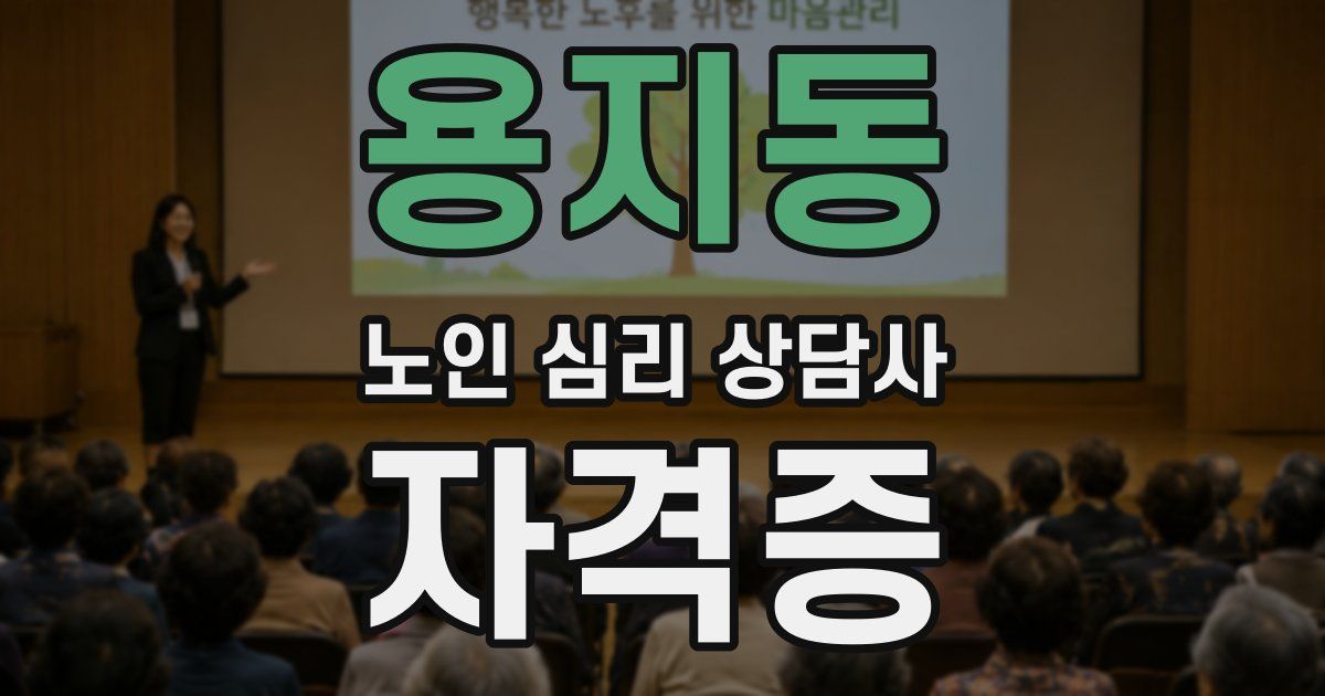 용지동 노인 심리 상담사 자격증