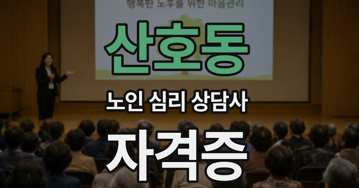 산호동 노인 심리 상담사 자격증