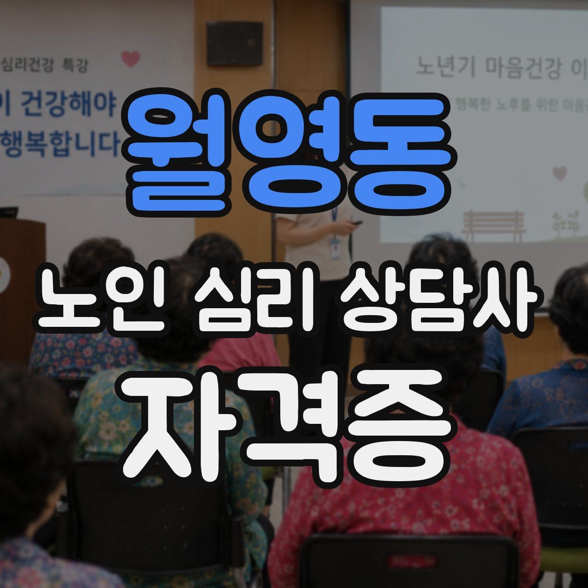 월영동 노인 심리 상담사 자격증