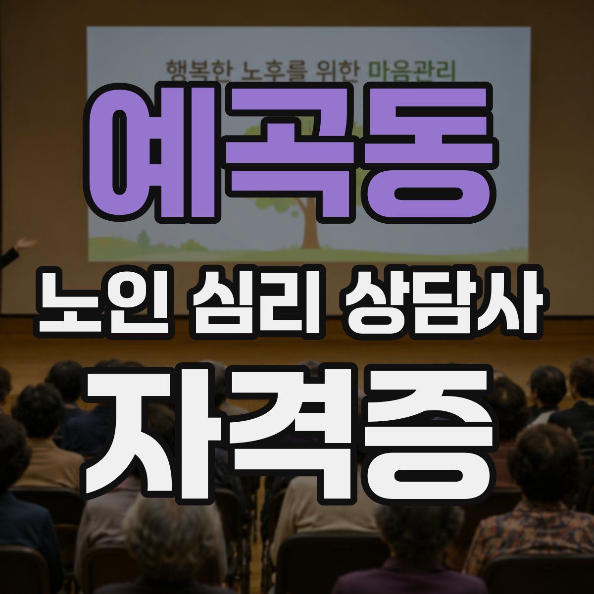 예곡동 노인 심리 상담사 자격증