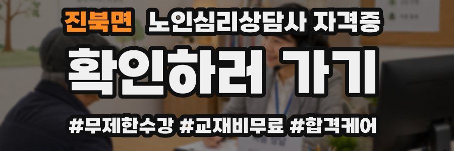 진북면 노인 심리 상담사 자격증