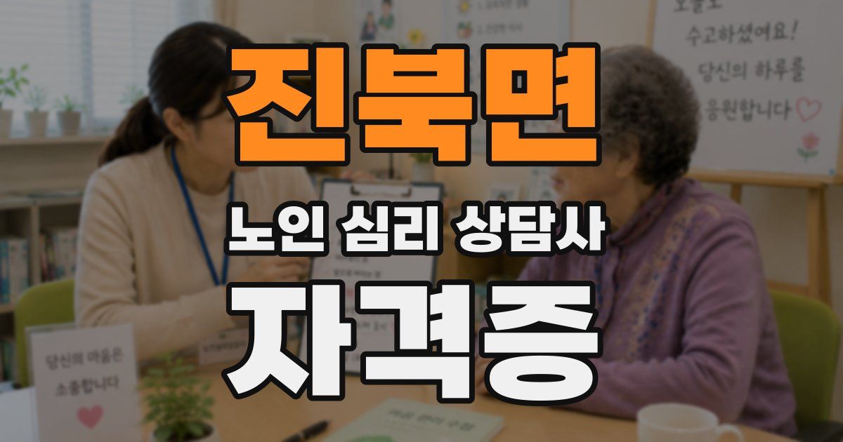 진북면 노인 심리 상담사 자격증