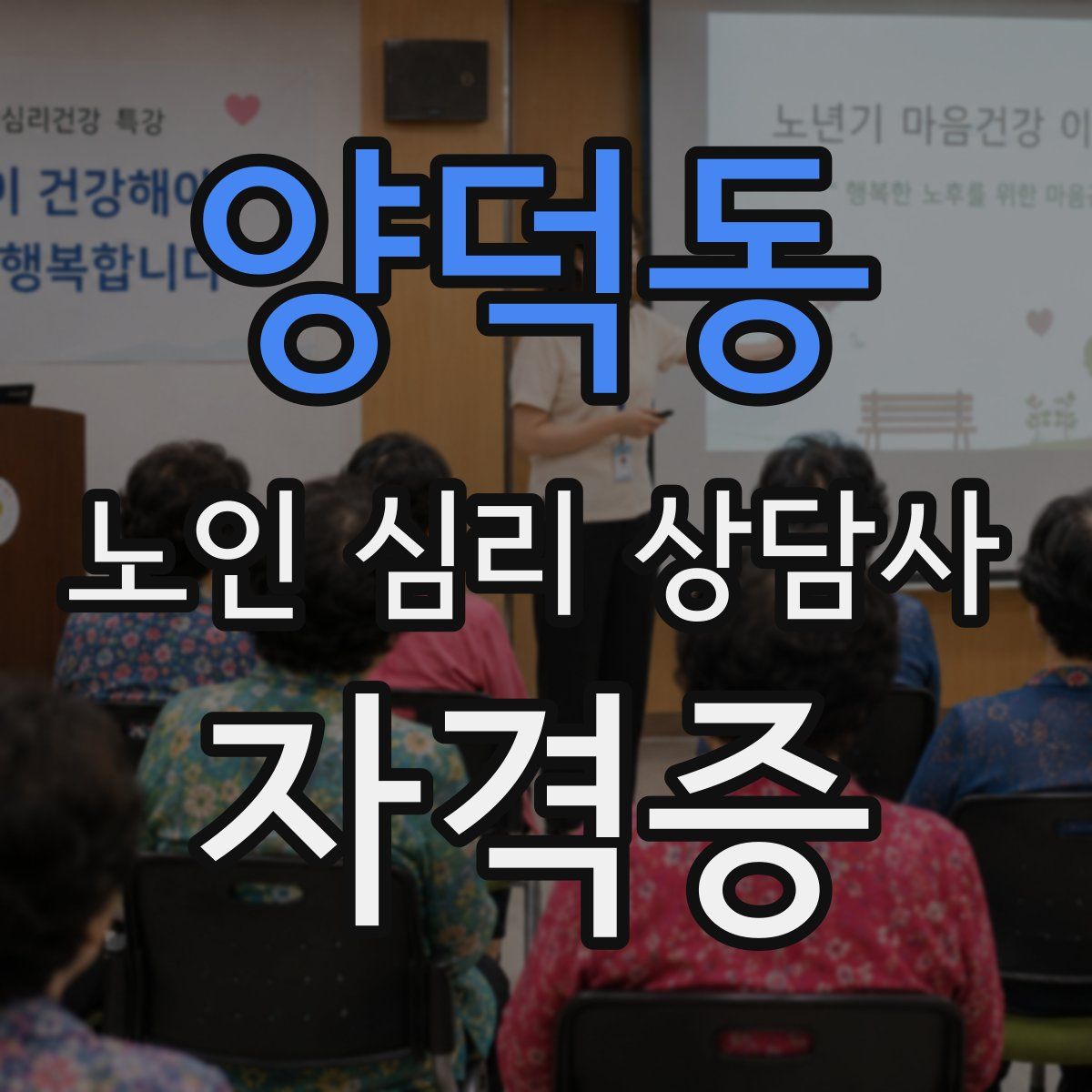 양덕동 노인 심리 상담사 자격증