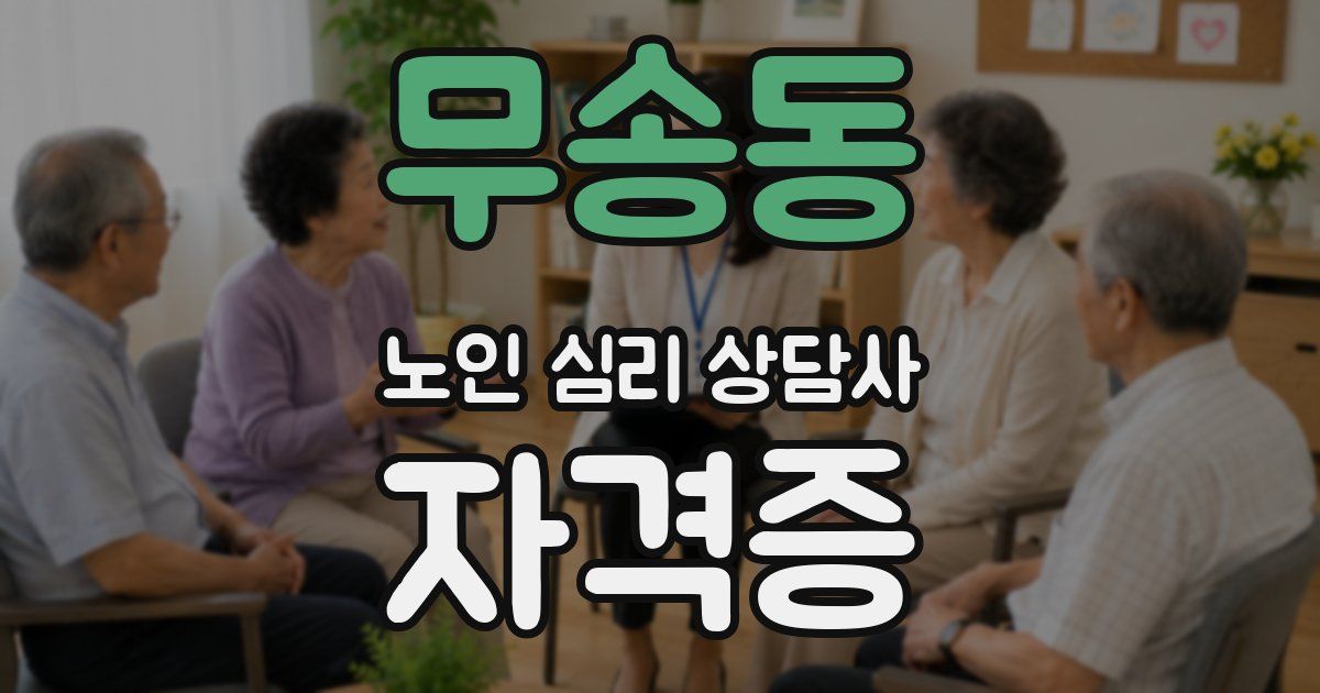 무송동 노인 심리 상담사 자격증
