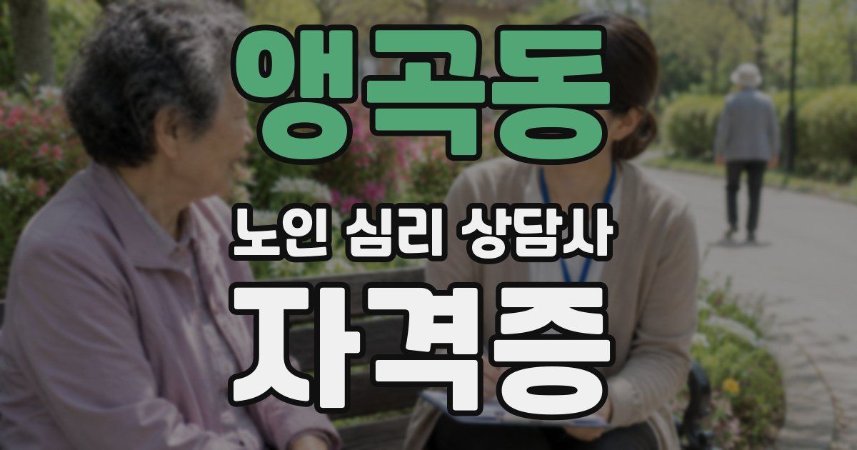 앵곡동 노인 심리 상담사 자격증