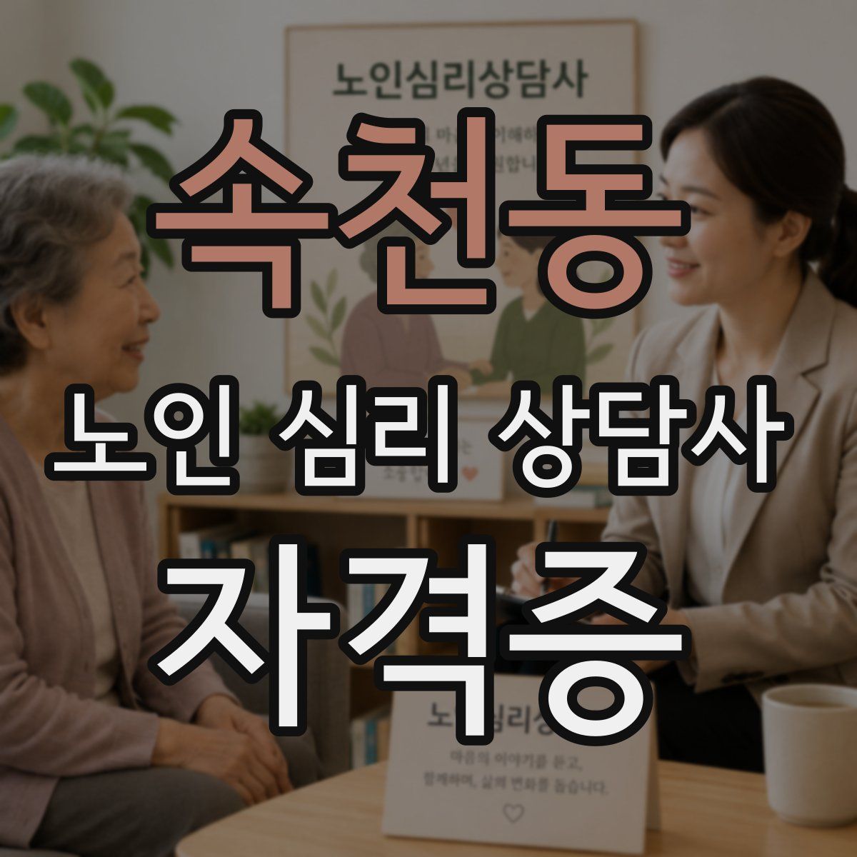 속천동 노인 심리 상담사 자격증