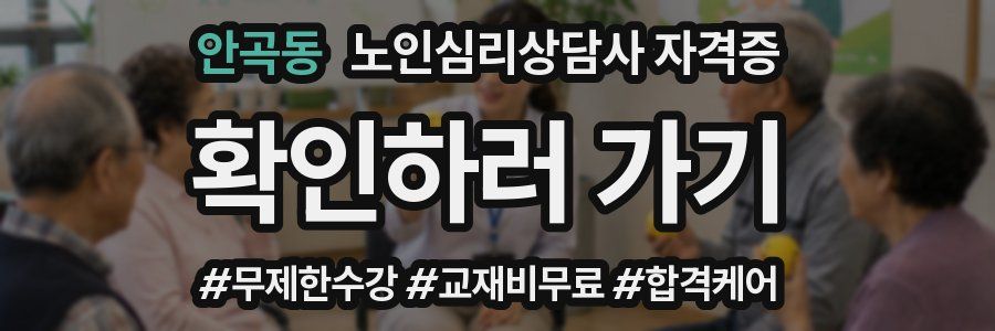 안곡동 노인 심리 상담사 자격증