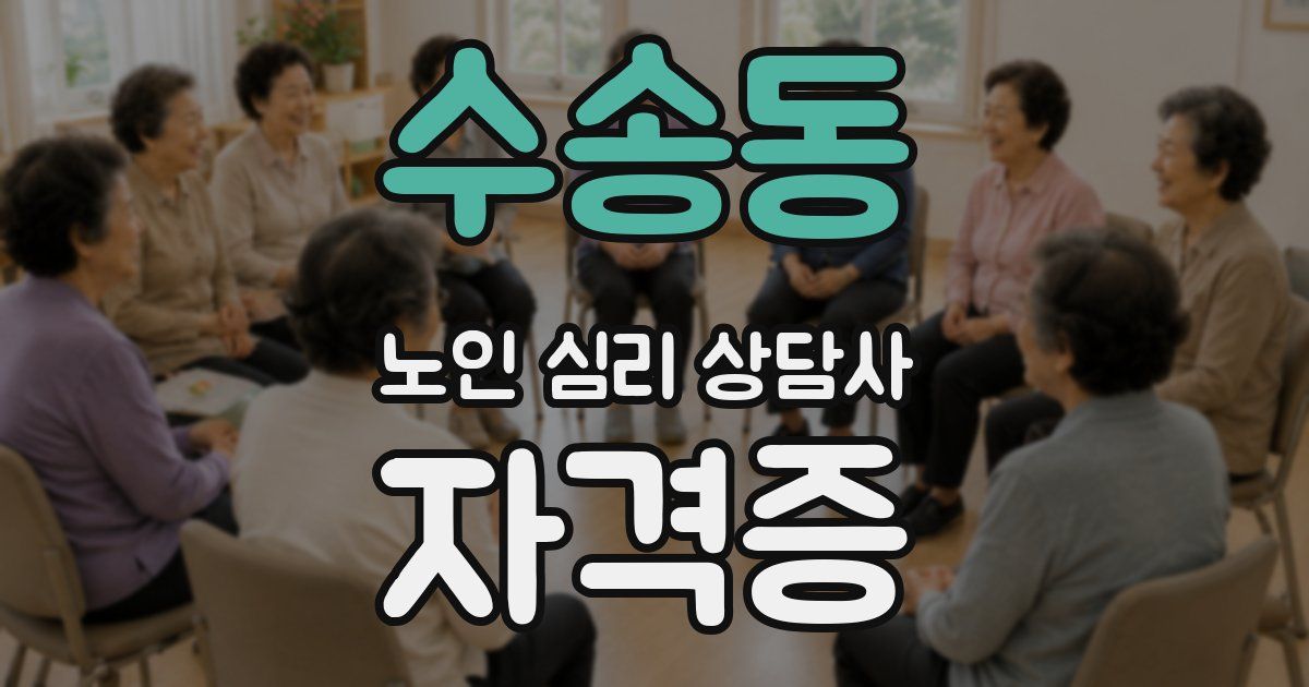 수송동 노인 심리 상담사 자격증