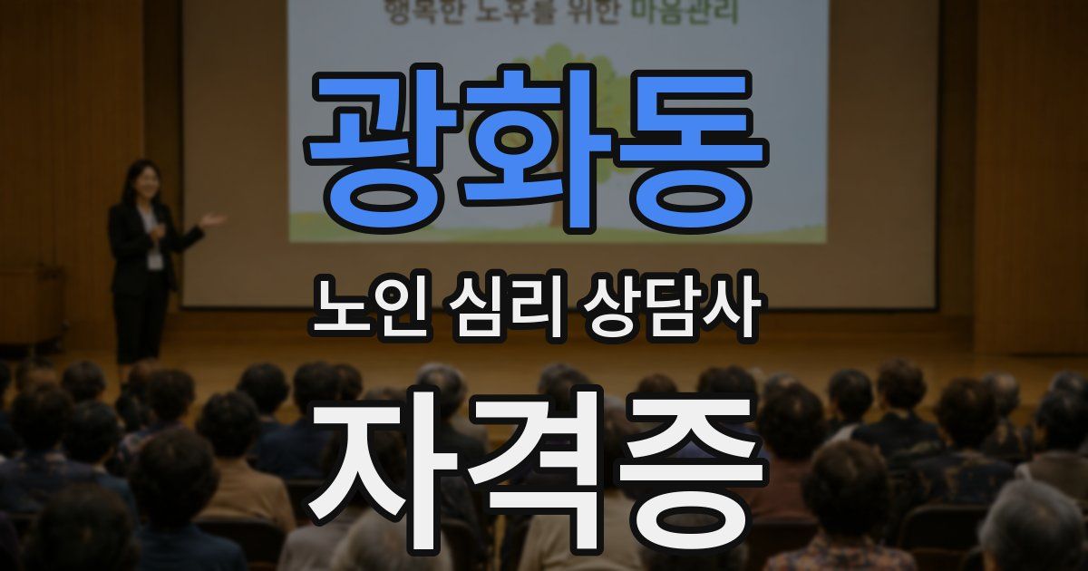 광화동 노인 심리 상담사 자격증
