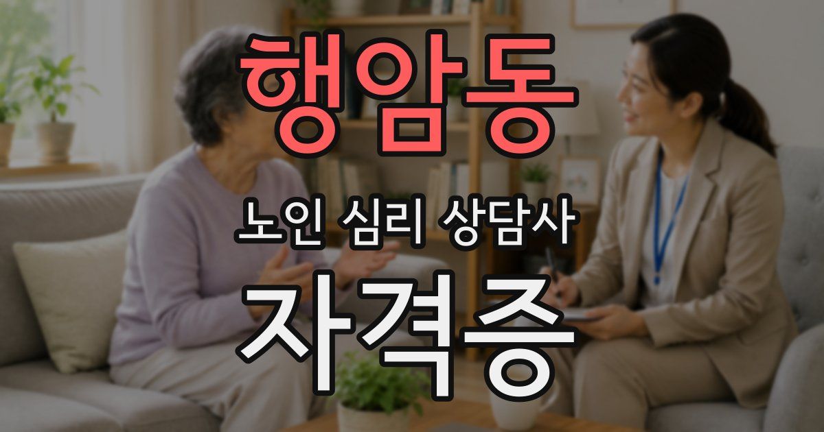 행암동 노인 심리 상담사 자격증