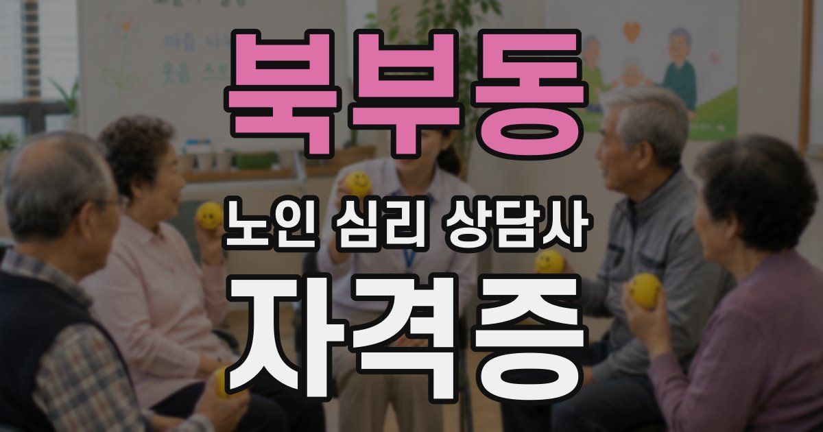 북부동 노인 심리 상담사 자격증