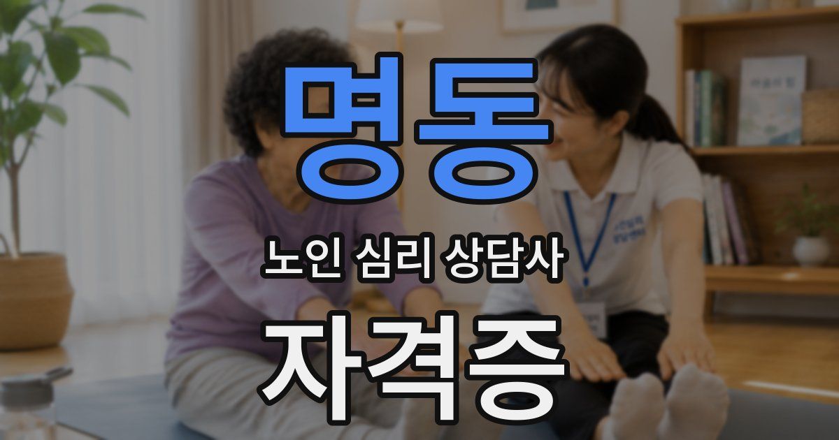 명동 노인 심리 상담사 자격증