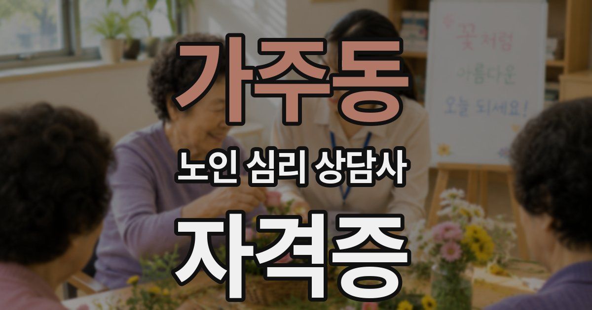 가주동 노인 심리 상담사 자격증