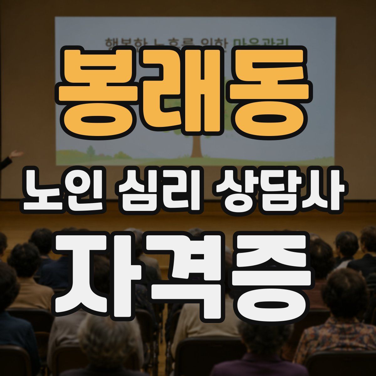 봉래동 노인 심리 상담사 자격증