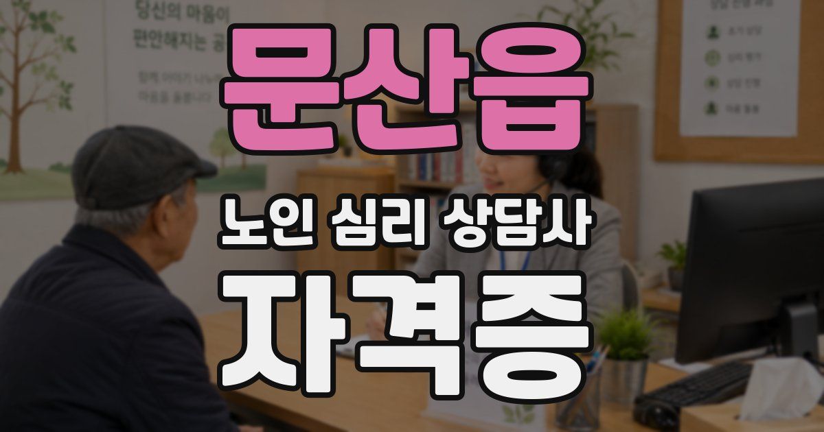 문산읍 노인 심리 상담사 자격증