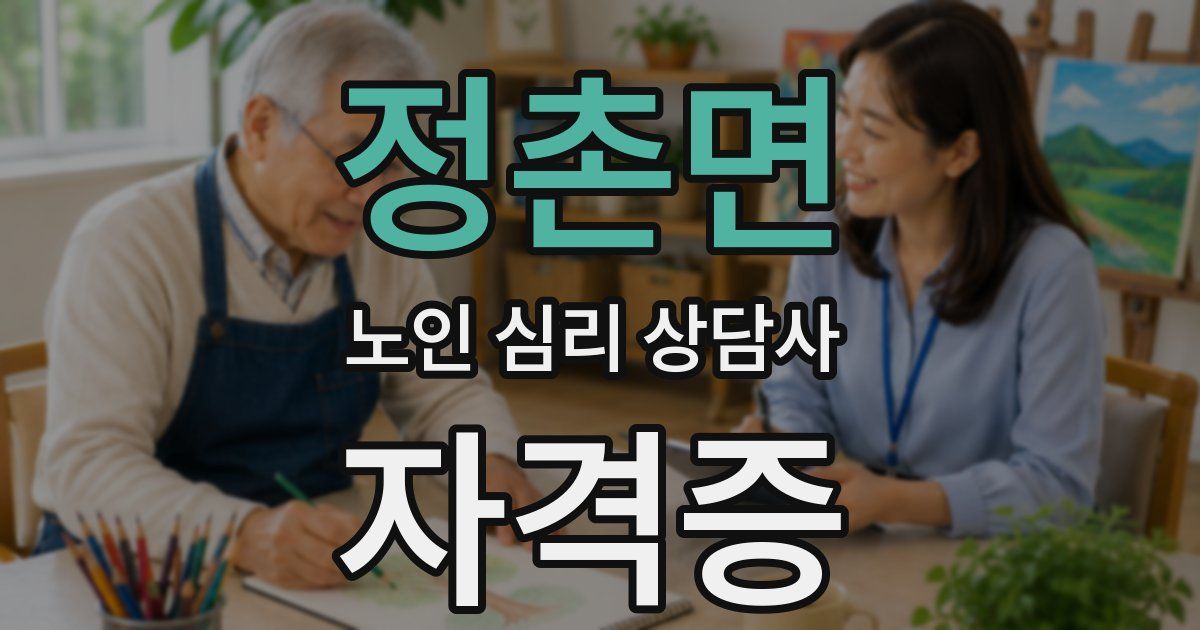정촌면 노인 심리 상담사 자격증