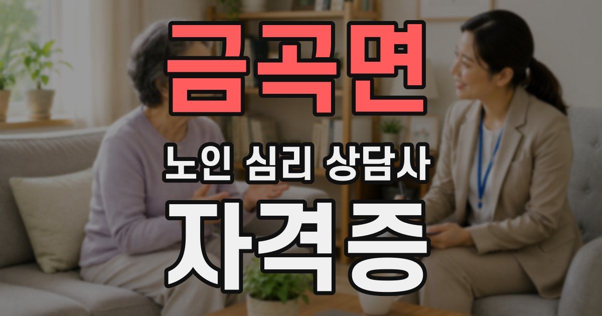 금곡면 노인 심리 상담사 자격증