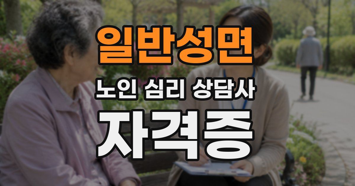 일반성면 노인 심리 상담사 자격증