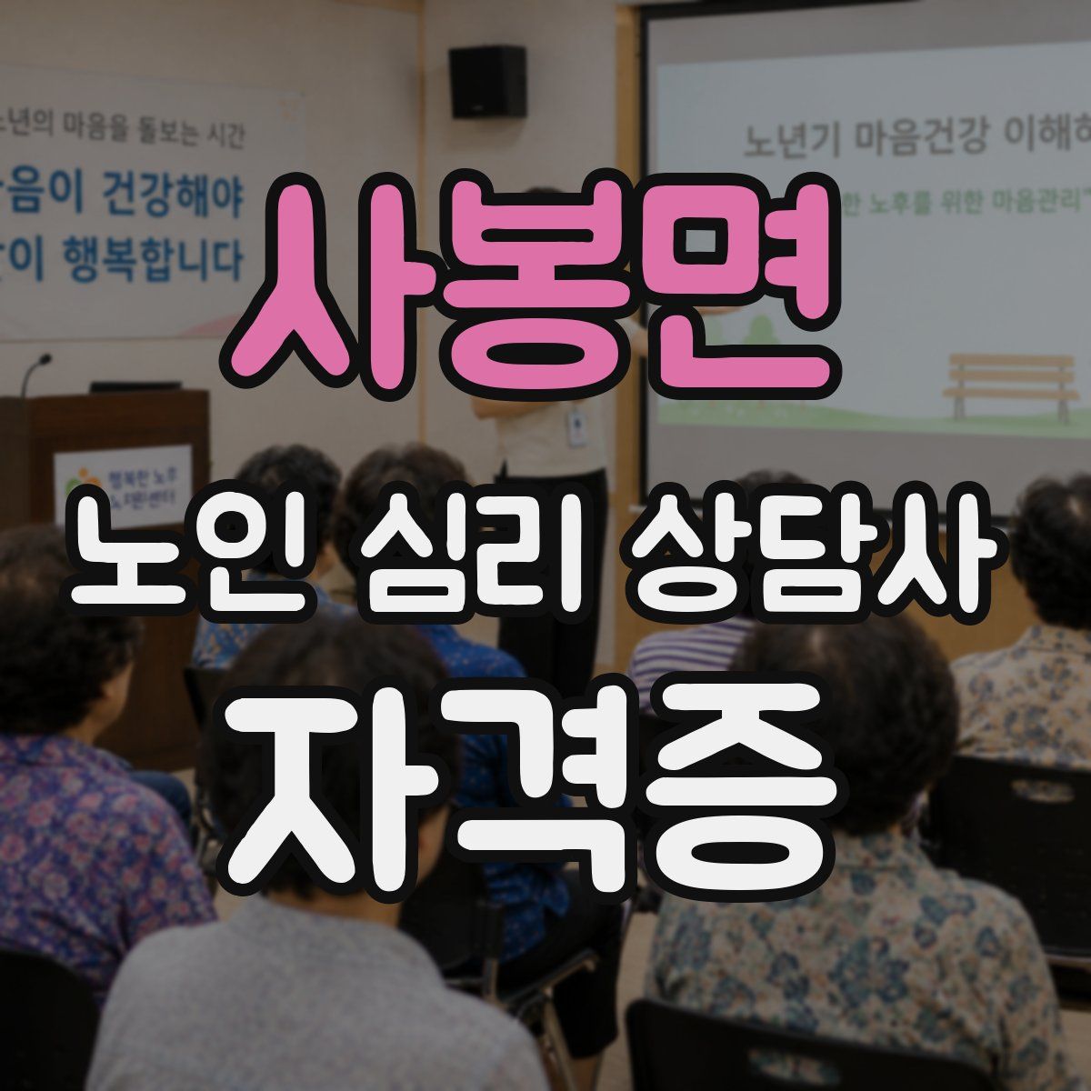 사봉면 노인 심리 상담사 자격증