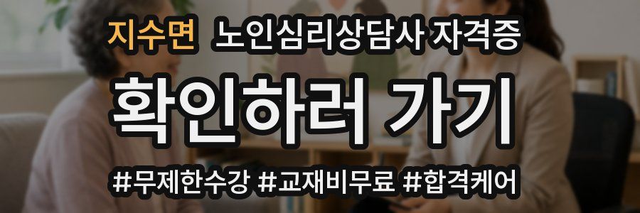 지수면 노인 심리 상담사 자격증