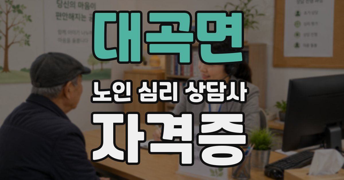 대곡면 노인 심리 상담사 자격증
