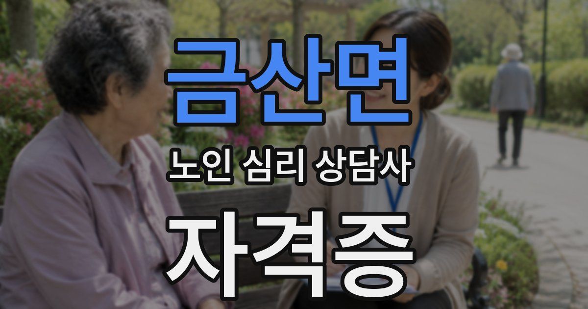 금산면 노인 심리 상담사 자격증