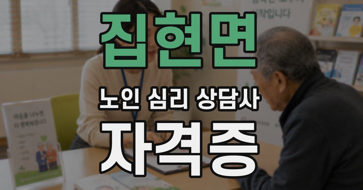 집현면 노인 심리 상담사 자격증