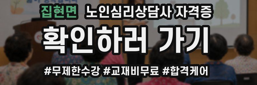 집현면 노인 심리 상담사 자격증