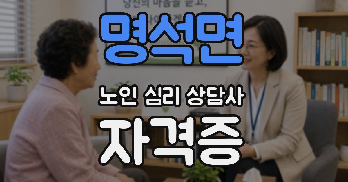 명석면 노인 심리 상담사 자격증